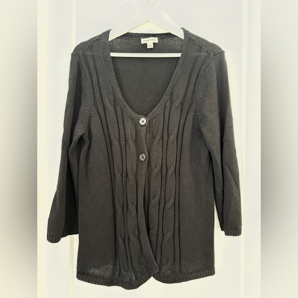 Classic And Cozy Black St. John's Bay Knit Cardigan Size XL - Picture 2 of 10